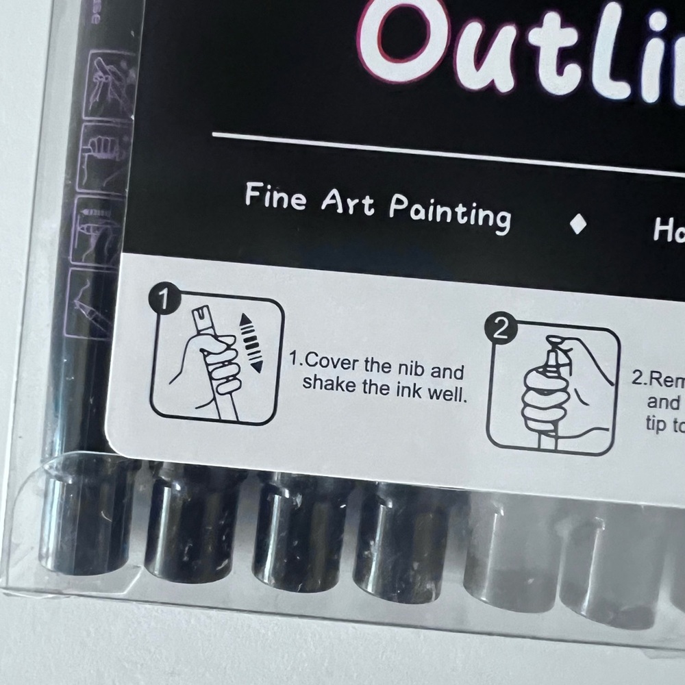 Outline Markers Set of 12 Multicolored NEW - Picture 7 of 10